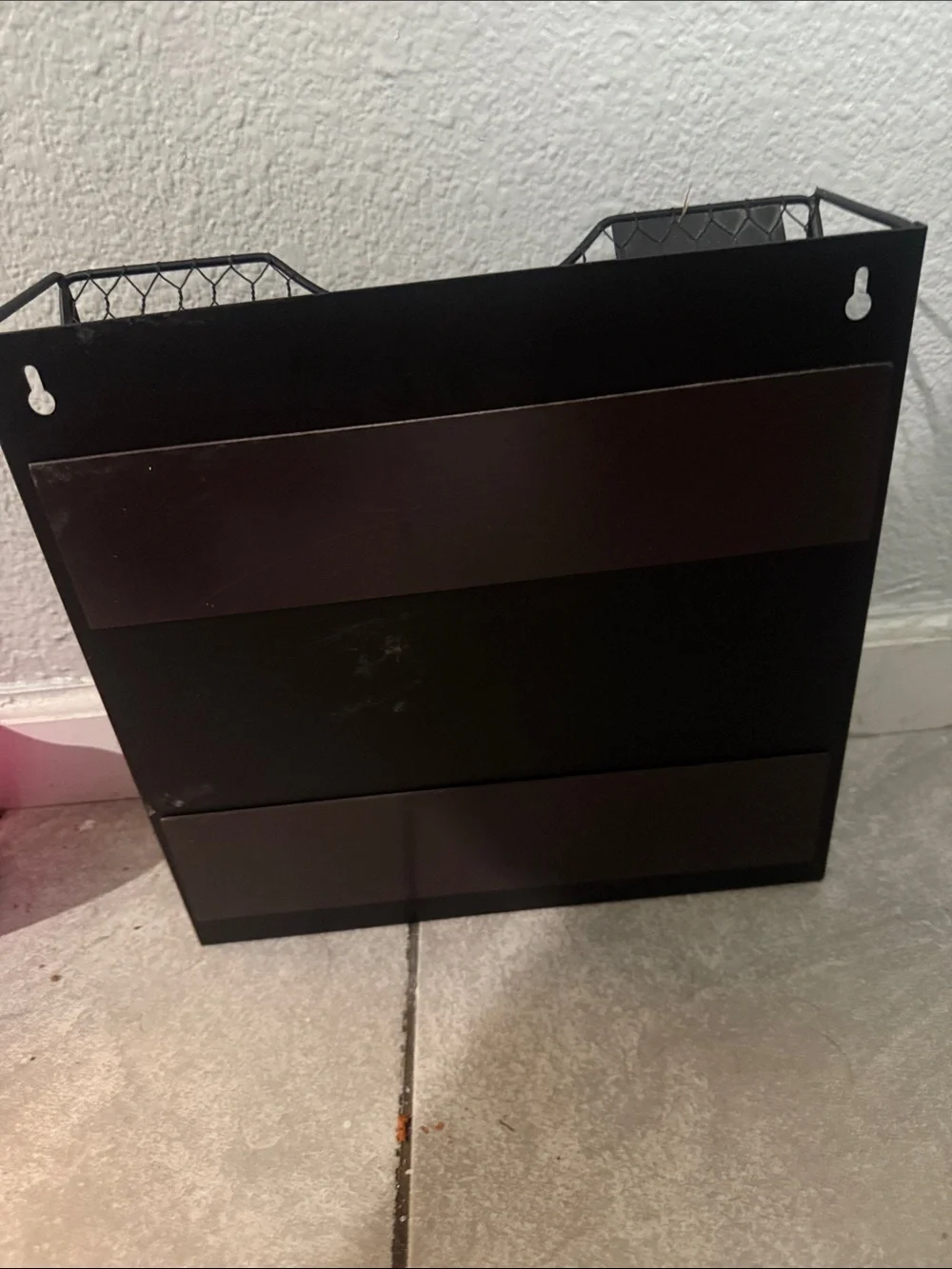 Black Metal Wire 3-Tier File Organizer Rack